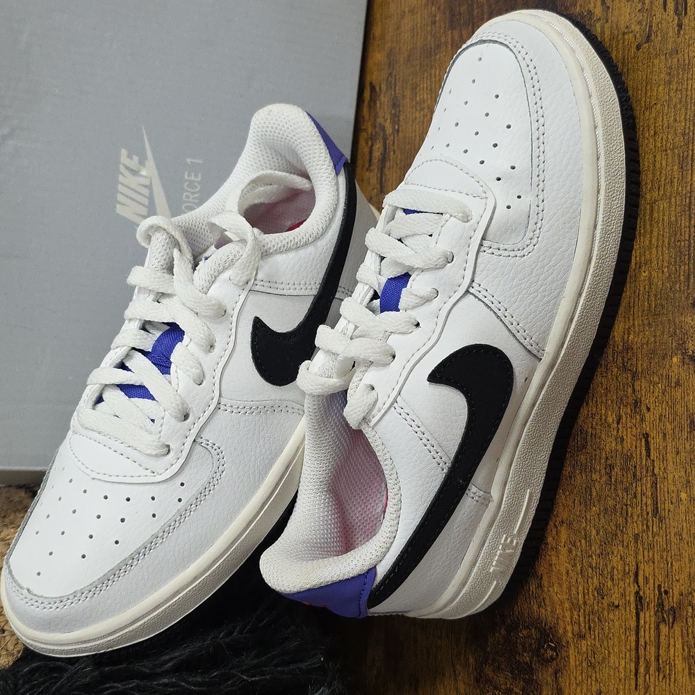 Nike Force 1 (PS) Summit White Black Sneakers-12c - Picture 5 of 10
